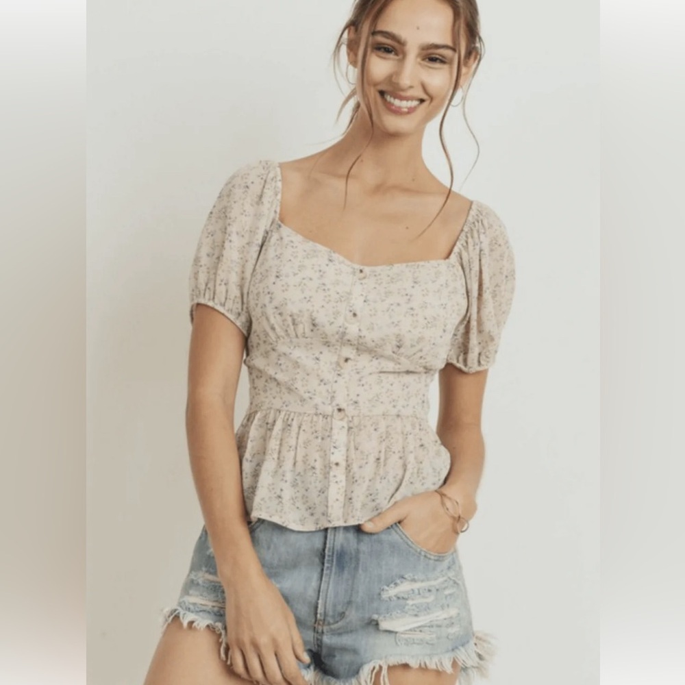 Paper Crane Cream Floral Blouse